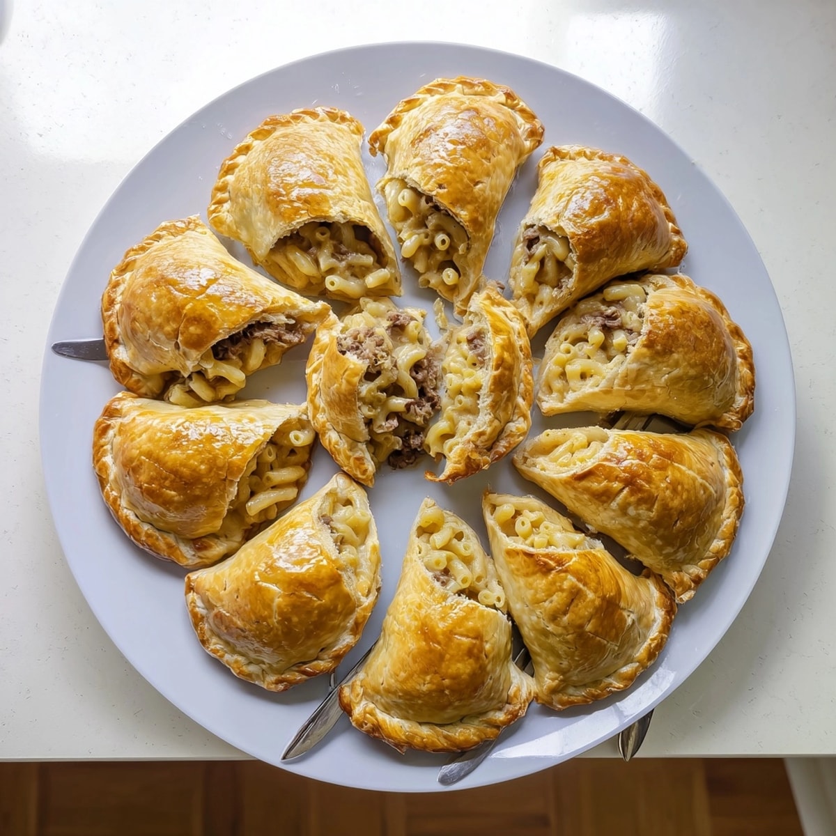 Knusprige Empanadas gef&uuml;llt mit cremigem Mac n Cheese und zartem ger&auml;uchertem Brisket: perfekte Smoked Brisket Empanadas.