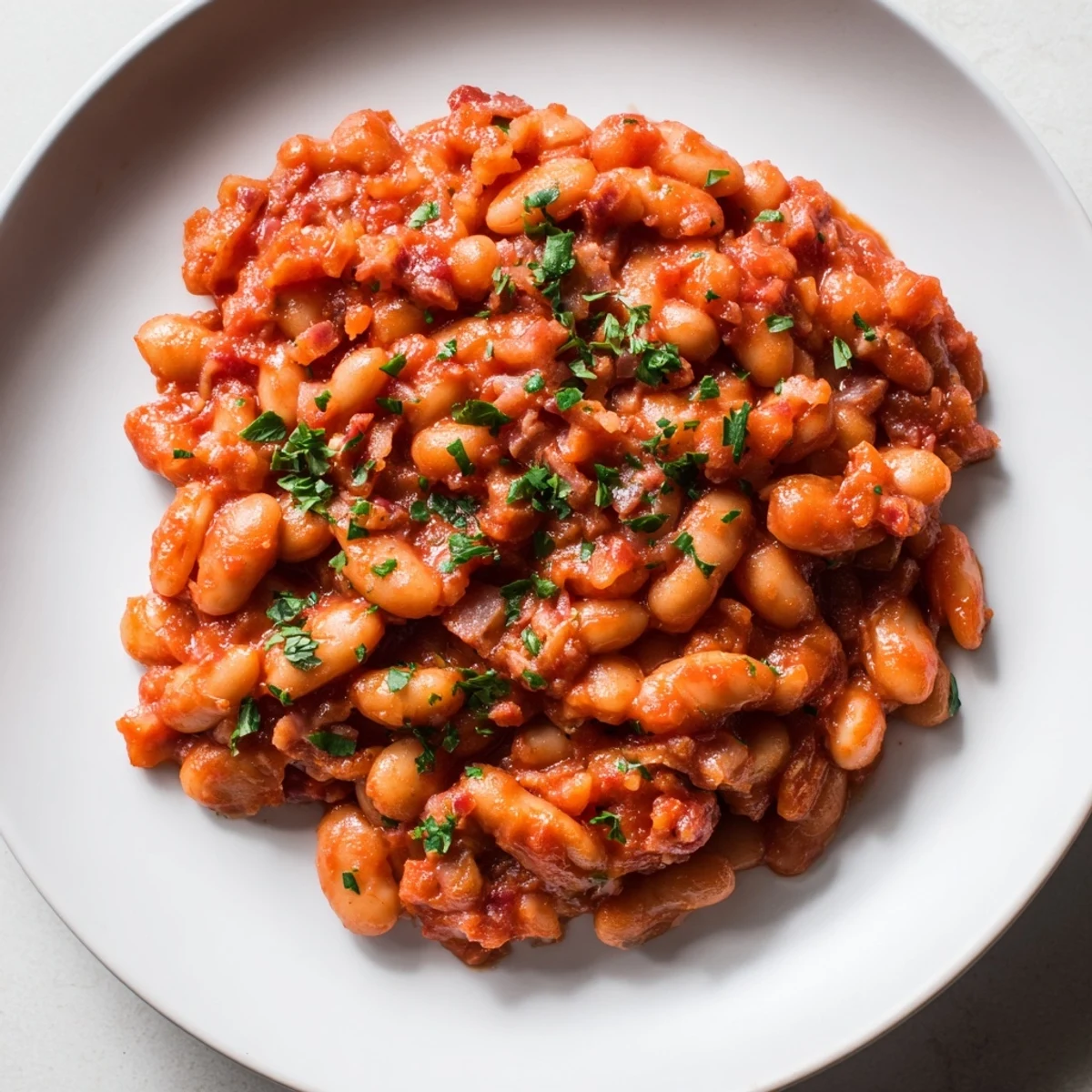 Gebackene Bohnen Tomatensauce