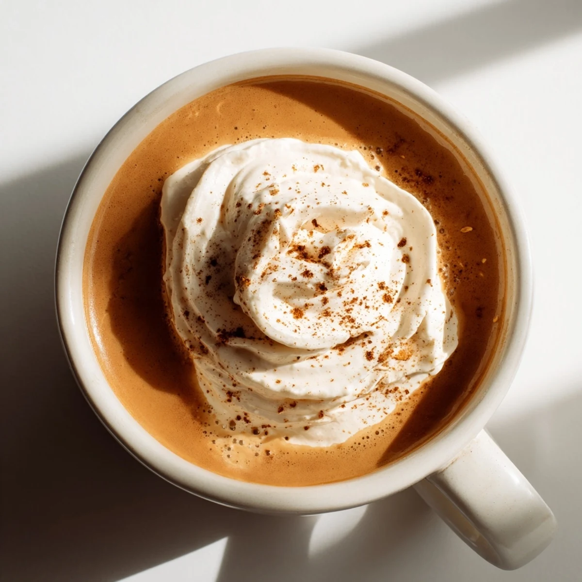 Steaming spiced coffee served with biscotti, a perfect morning beverage with warm spices.