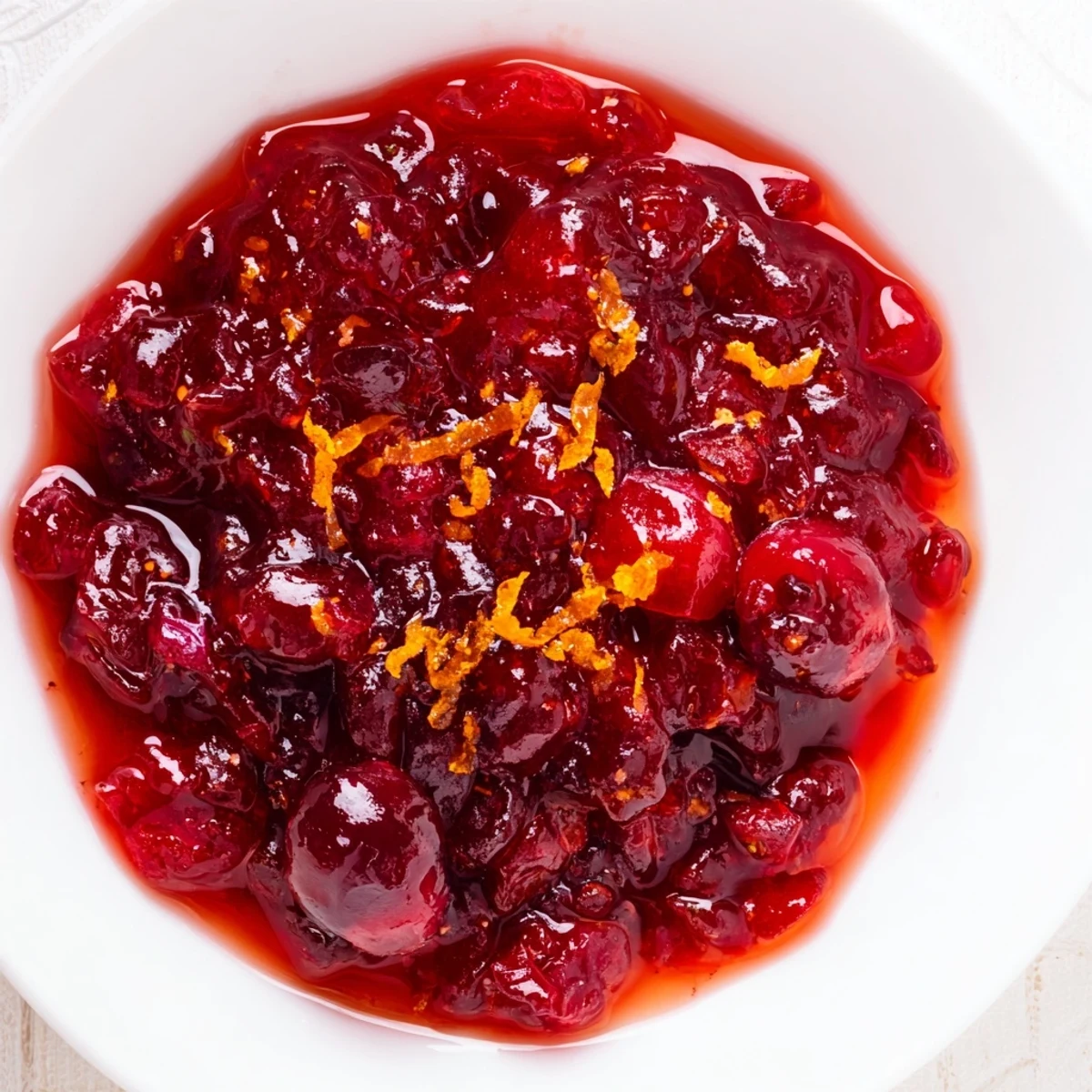 A jar of homemade Cranberry Jam, a vibrant red spread, ready for toast or cheese.