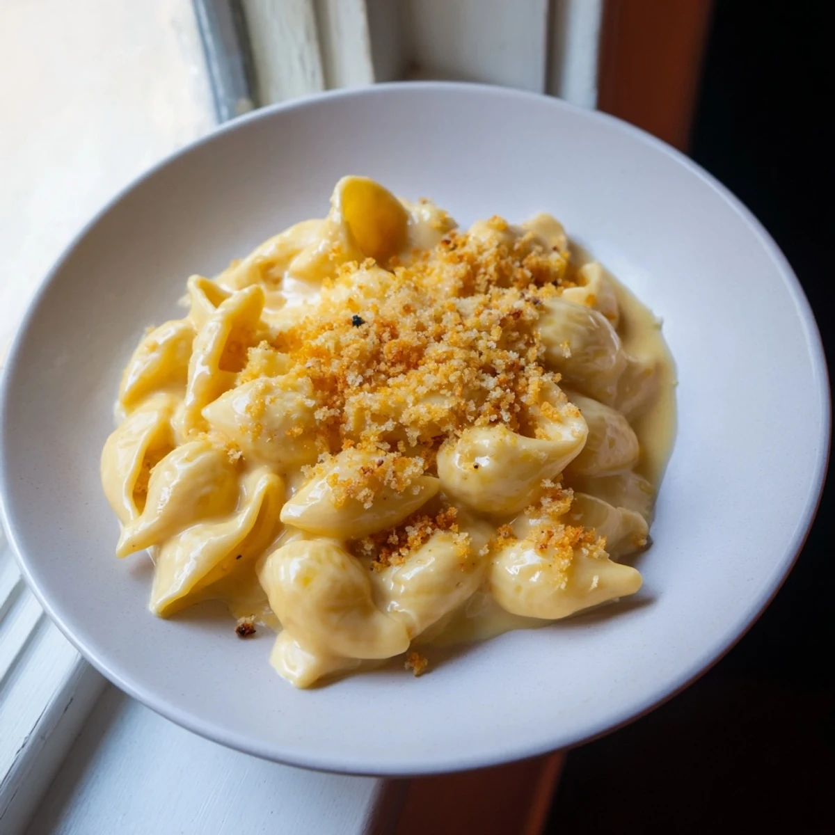 Delicious, homemade Creamy Macaroni and Cheese with a perfectly bubbly cheese topping.