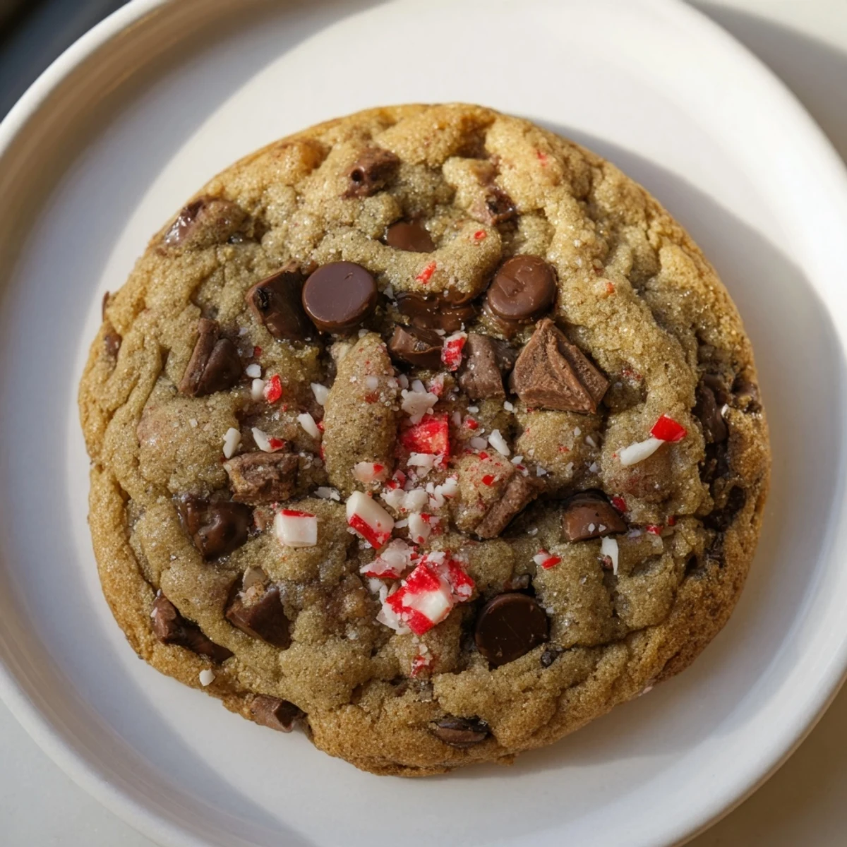 A close-up of delicious Peppermint Chocolate Chip Cookies, drizzled and ready for holiday enjoyment.