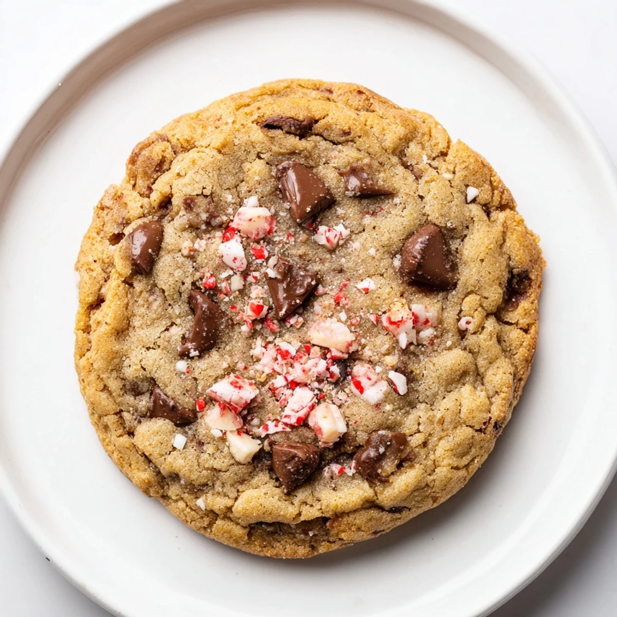 Golden-baked Peppermint Chocolate Chip Cookies, perfect for sharing, stacked and smelling fantastic.