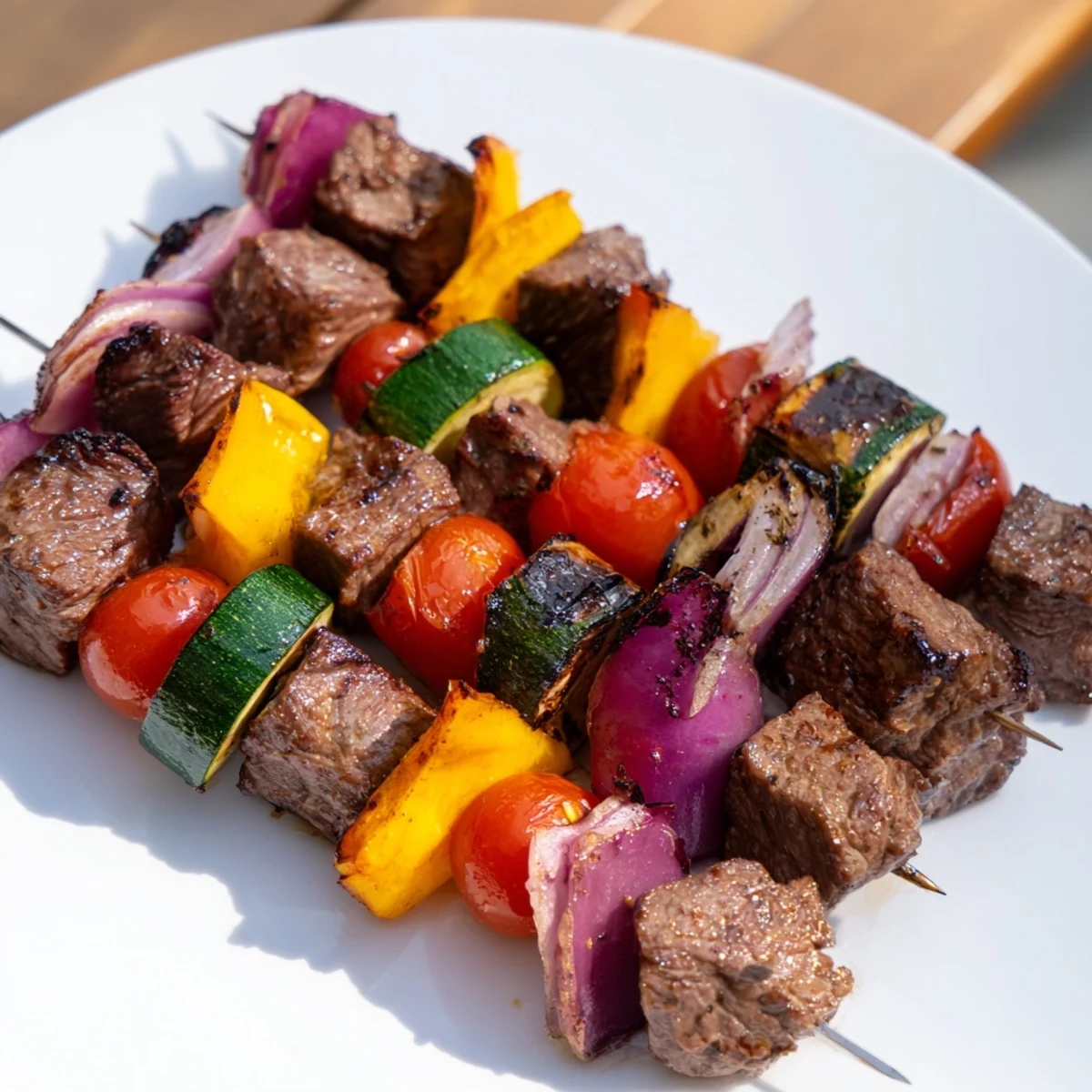 Saftige Beef Kebabs Gemüse
