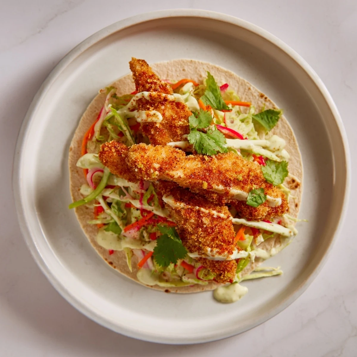 Close-up of baked fish tacos with fresh cilantro, a healthy, delicious meal idea.