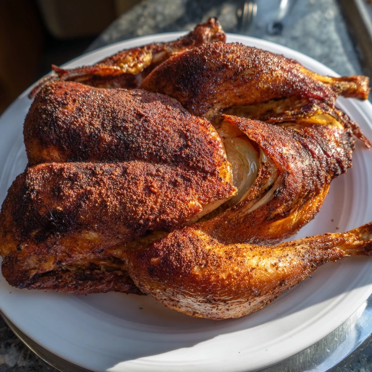A close-up of a beautifully browned Roasted Turkey Wing, ready for a delicious American meal.
