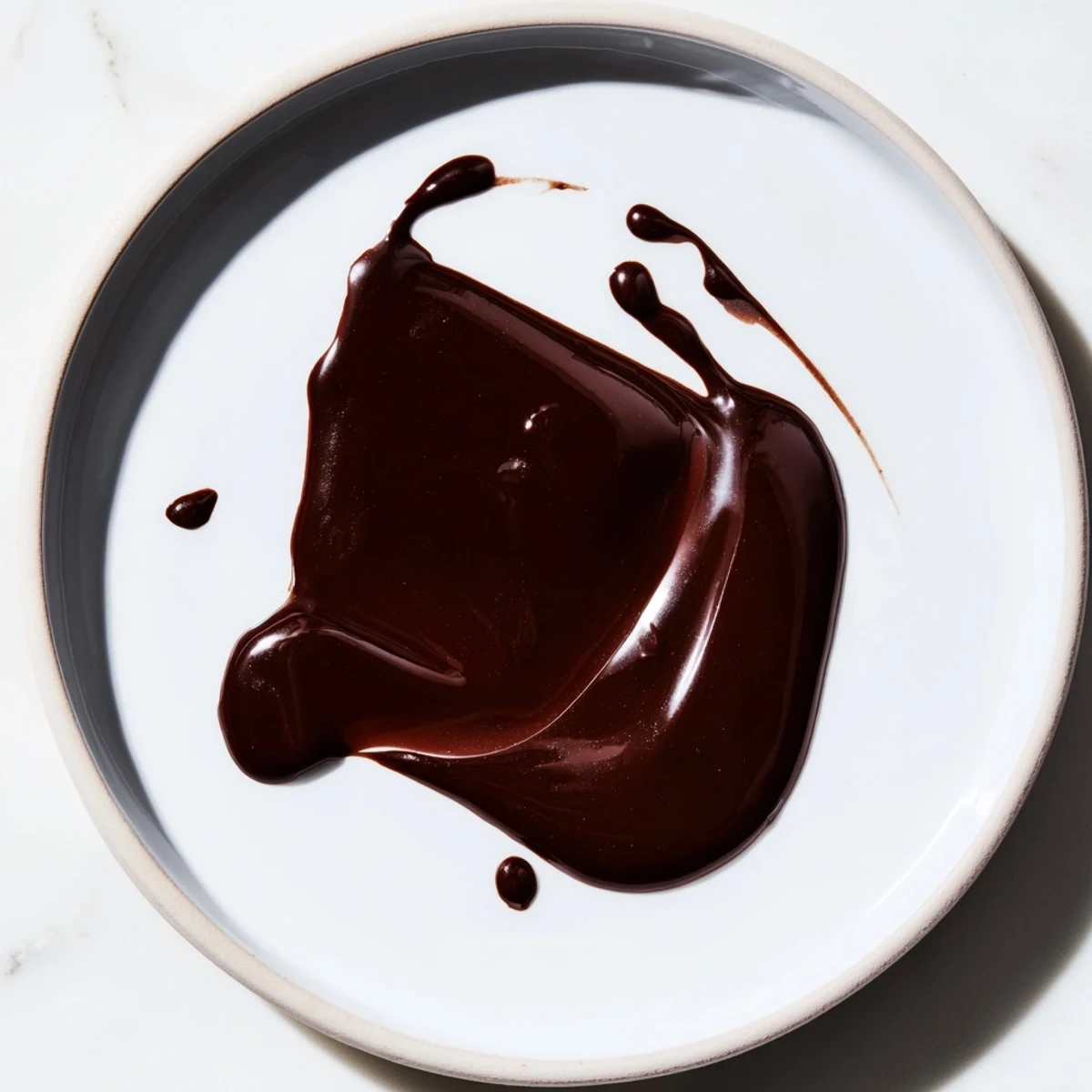 Close-up of freshly made chocolate syrup, dark and thick, perfect for dipping or pouring.