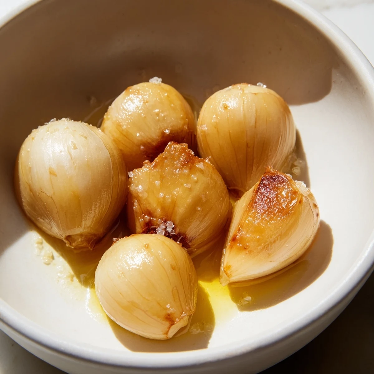 Freshly roasted garlic head, showing the tender cloves, perfect for a vegan appetizer or side.