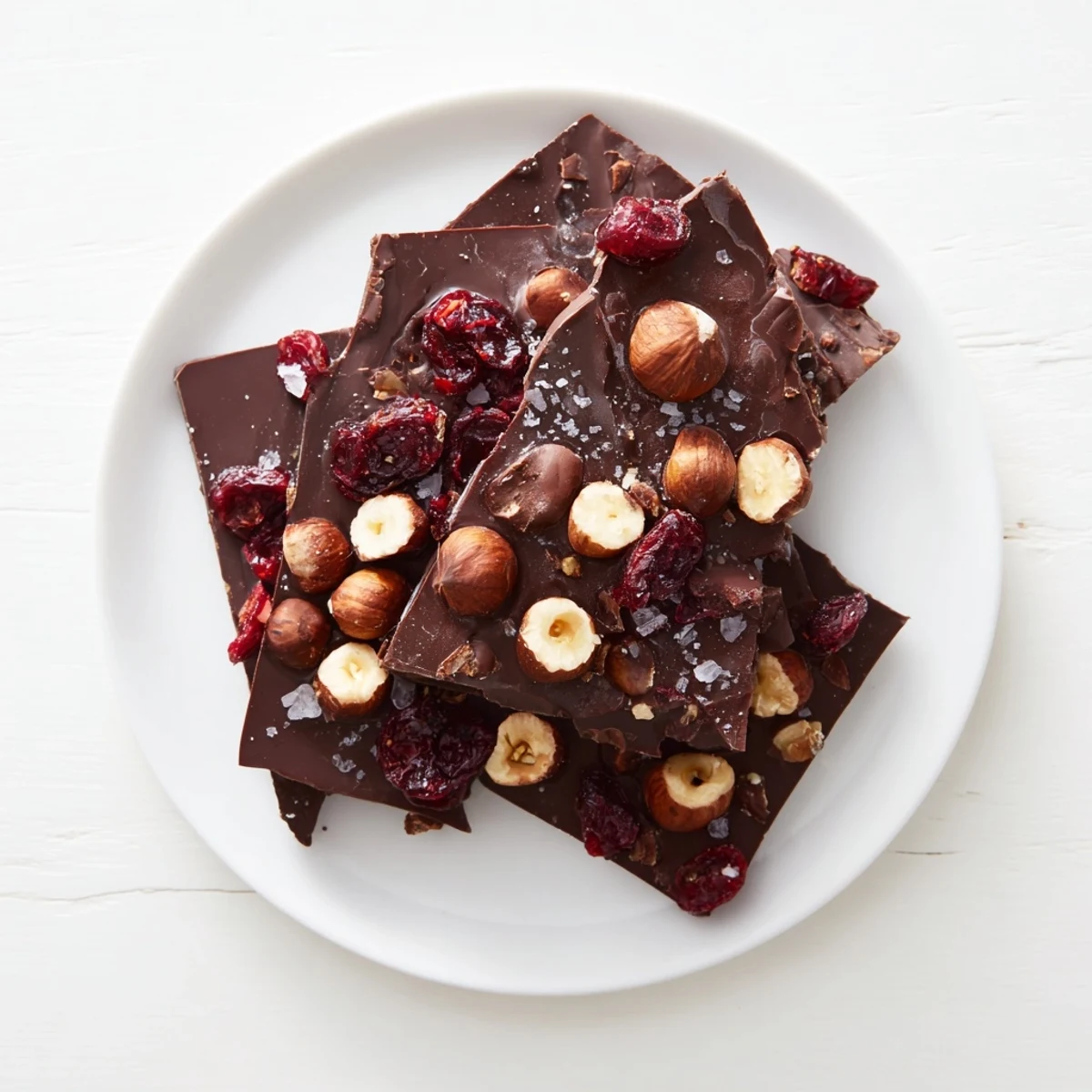 A square of Chunk Chocolate, speckled with sea salt, ready to break and enjoy.