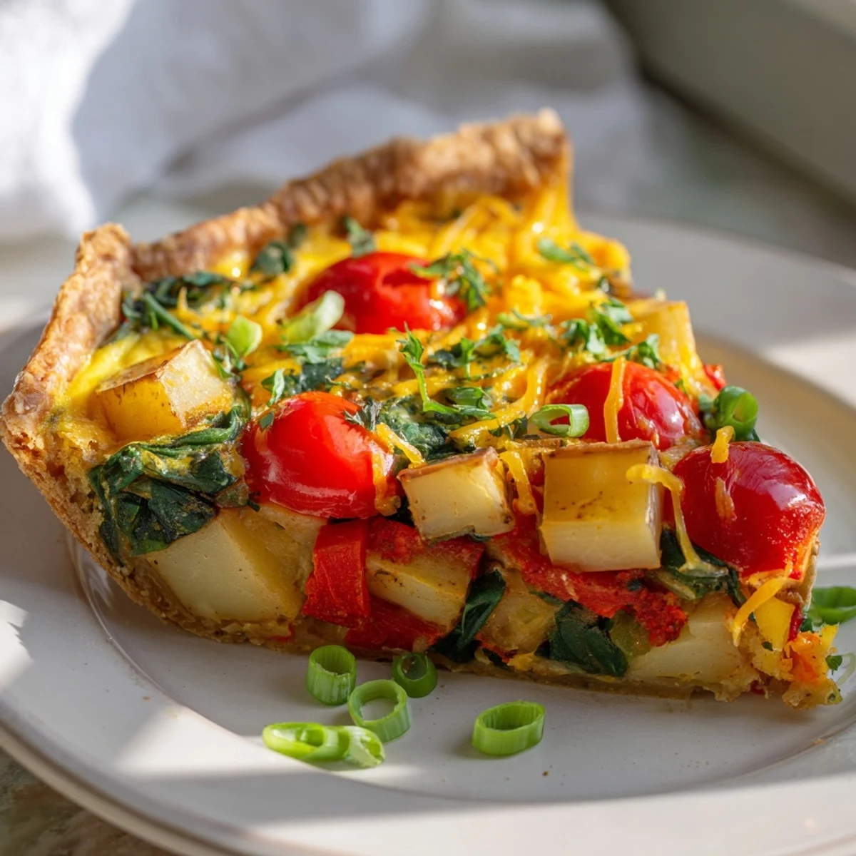 Herzhafter Ei Gemüse Kuchen