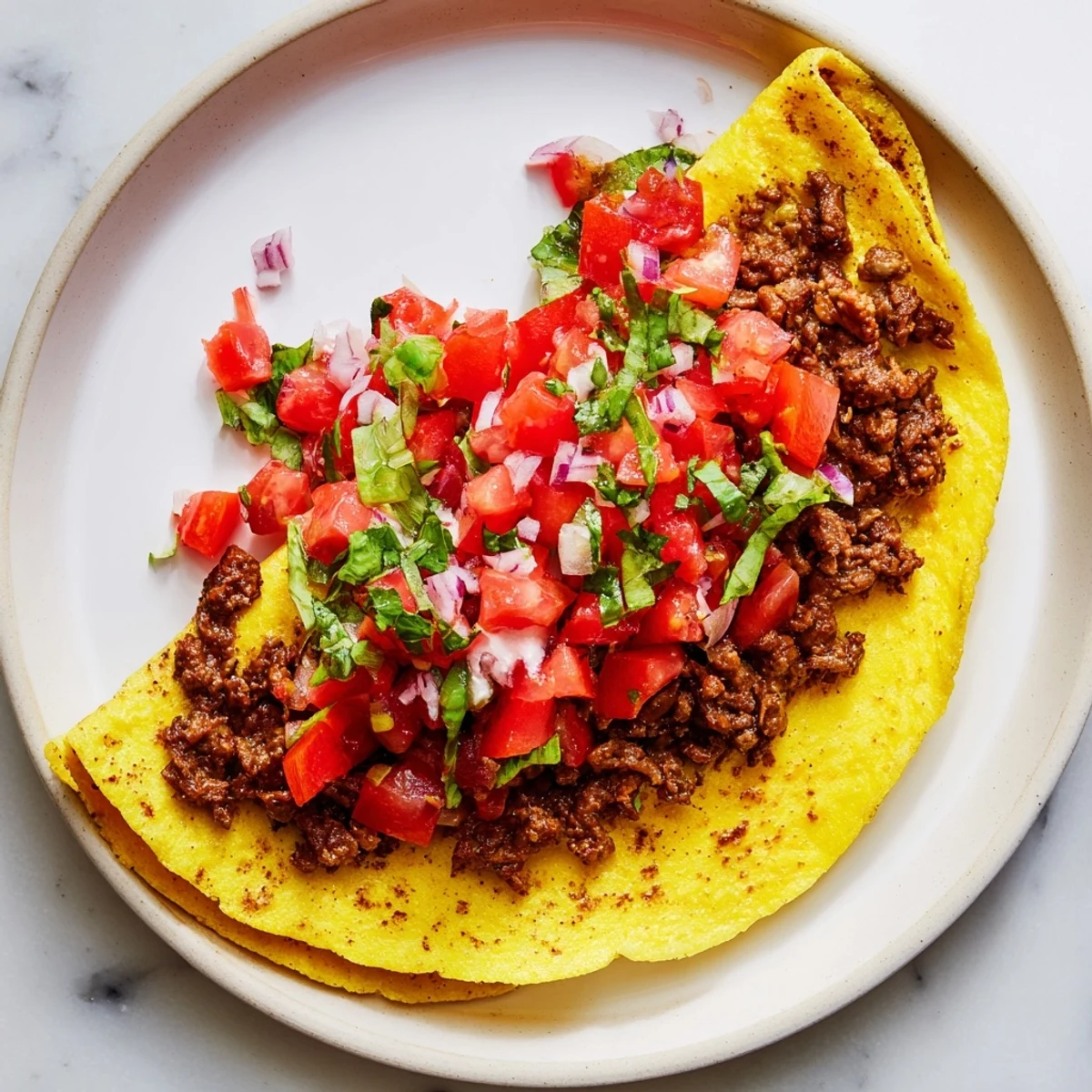 Sizzling Beef Tacos with vibrant homemade salsa presented on a plate, ready to be enjoyed.