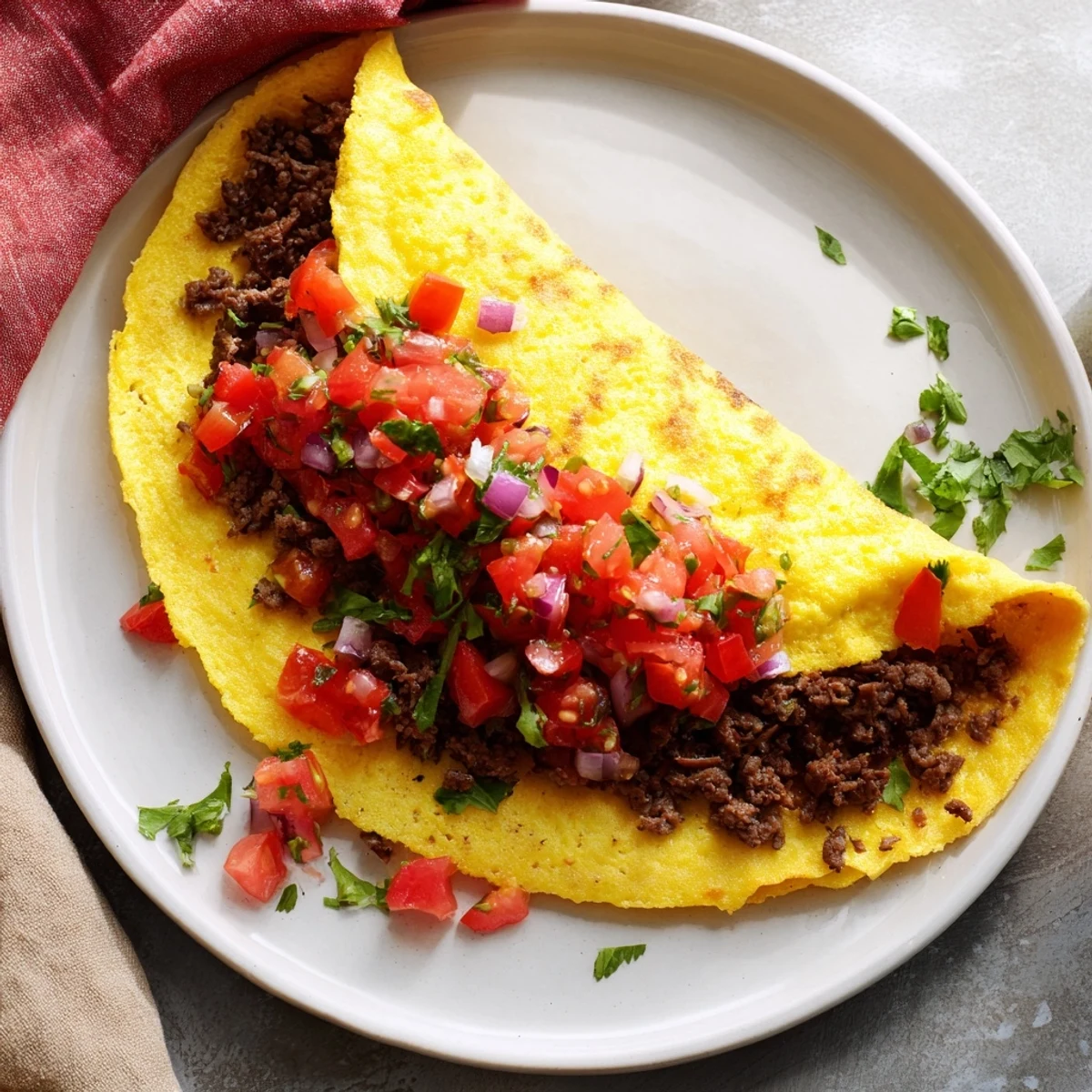 Warm tortillas filled with flavorful Beef Tacos, alongside fresh lime wedges, a delicious Mexican feast.