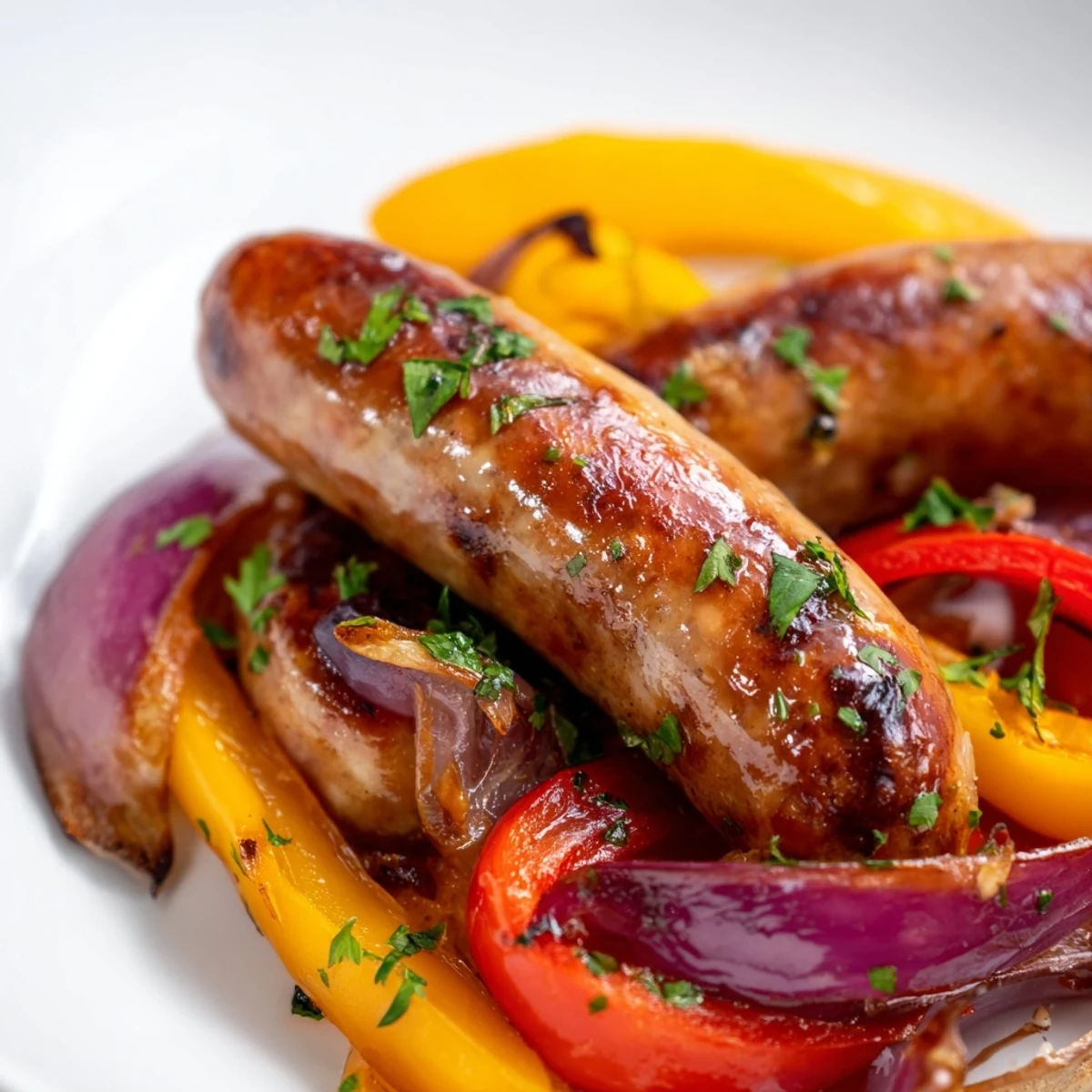 Here are the 3 ALT texts for the Sheet Pan Sausage and Peppers recipe: