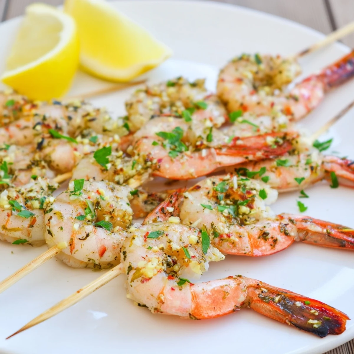 Lemon Garlic Shrimp Skewers