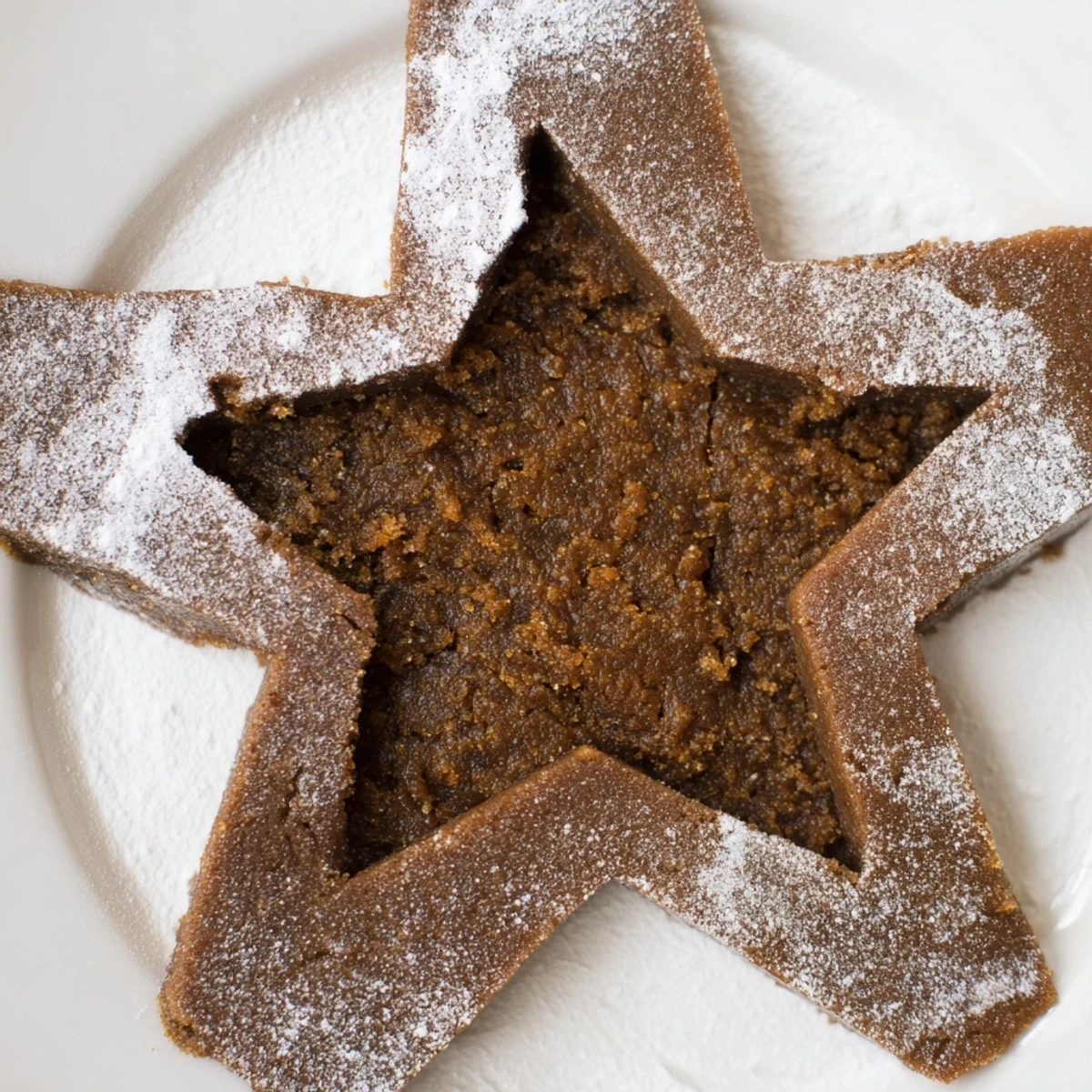 Gingerbread Dough with Flour rolled out on a floured surface, ready for festive cookie cutters on a wooden board.