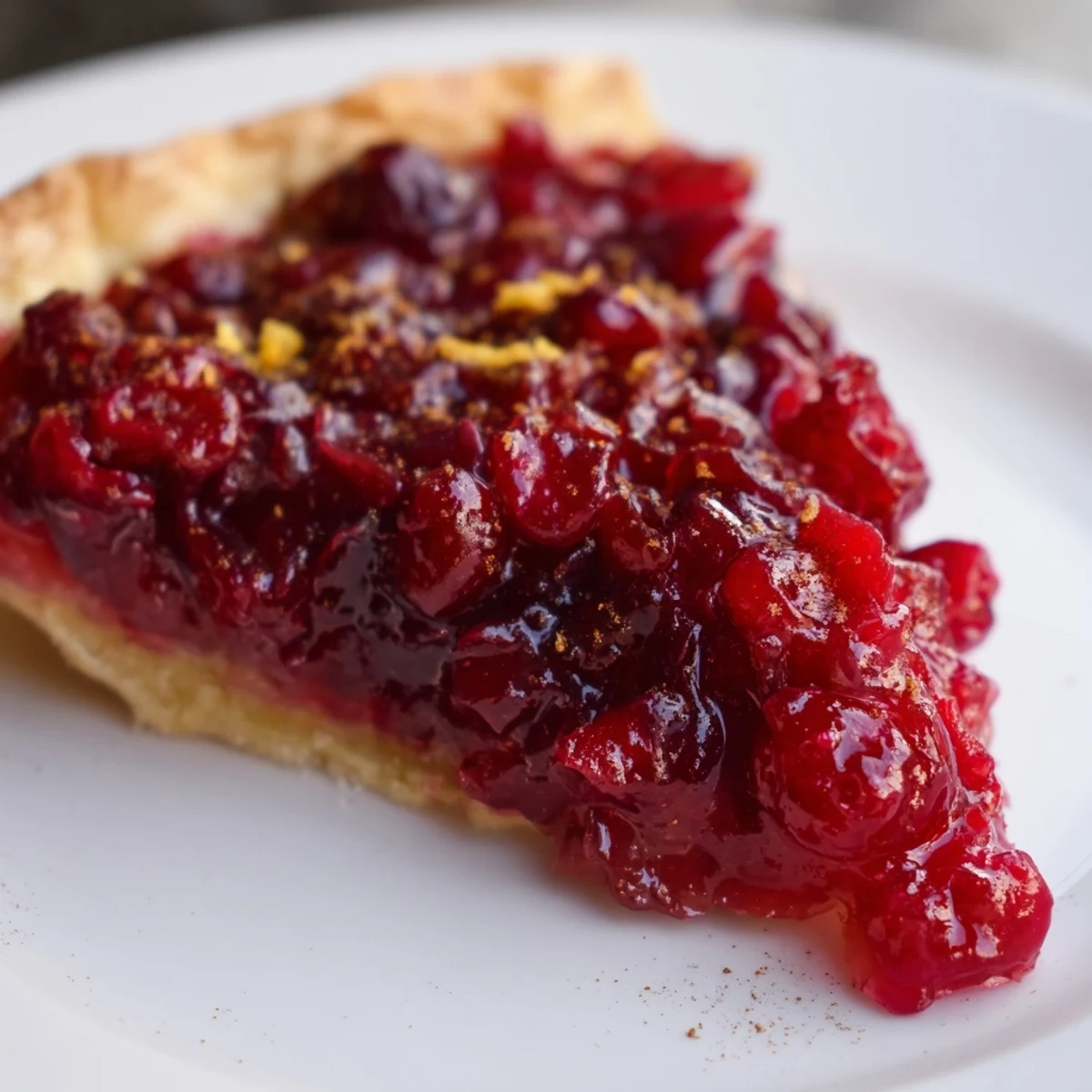 Cranberry Tart with Pastry mit Vanilleeis und frischen Cranberries