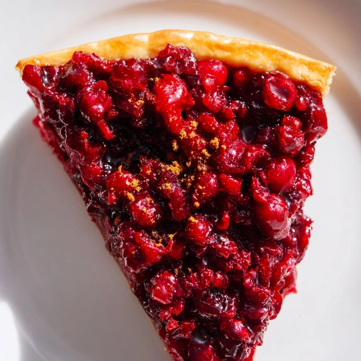Cranberry Tart with Pastry aus dem Ofen auf Holzplatte