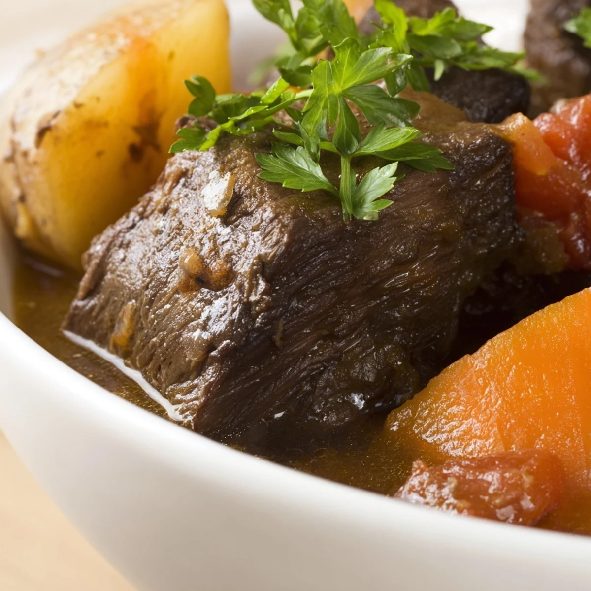 Ein würziges Slow Cooker Meal Pot aus dem Topf, perfekt für eine familiäre Mahlzeit mit frischem Koriander.