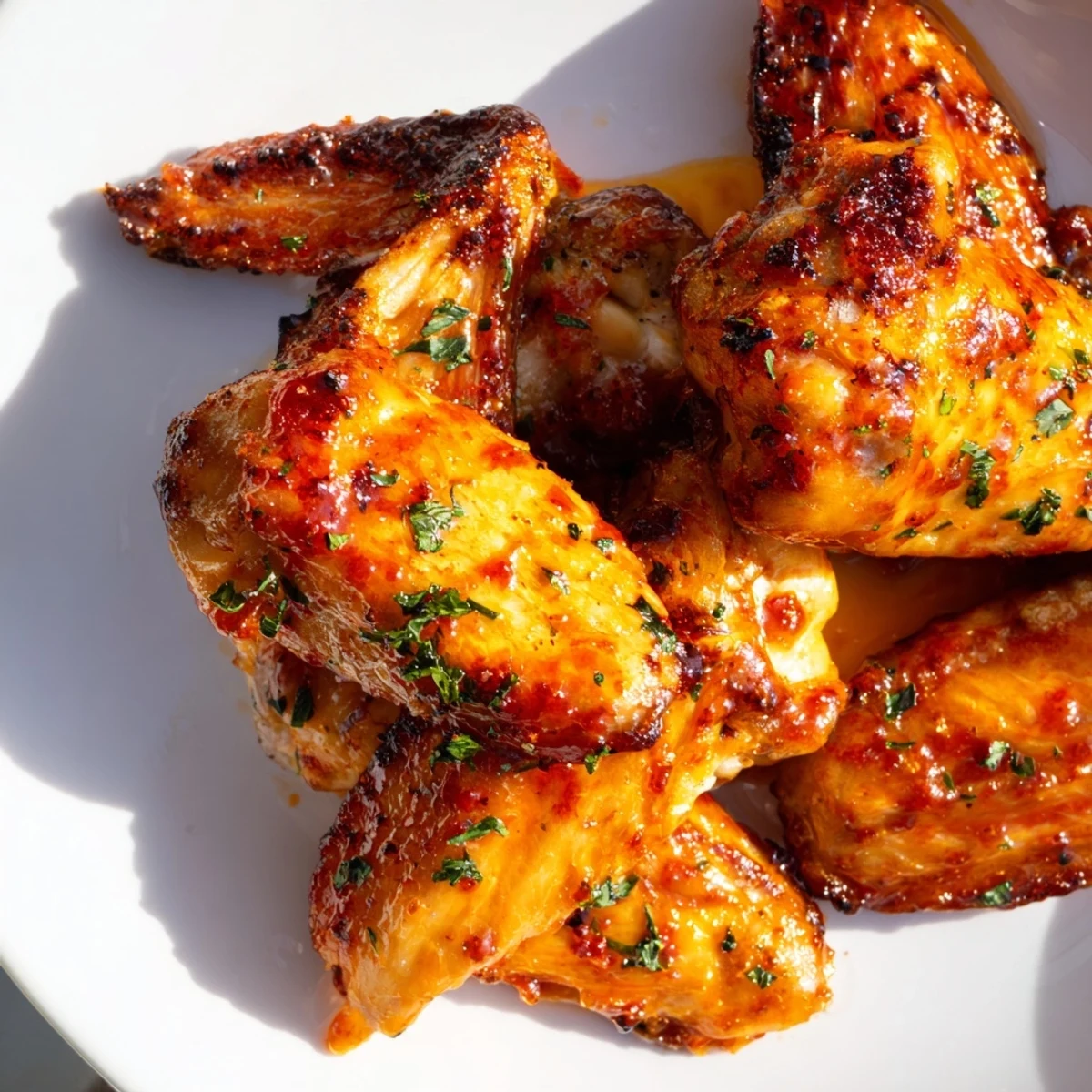 Genussreife Chicken Appetizer Wings auf einer Platter, flankiert von knackigem Sellerie und einem Dip für Partys.