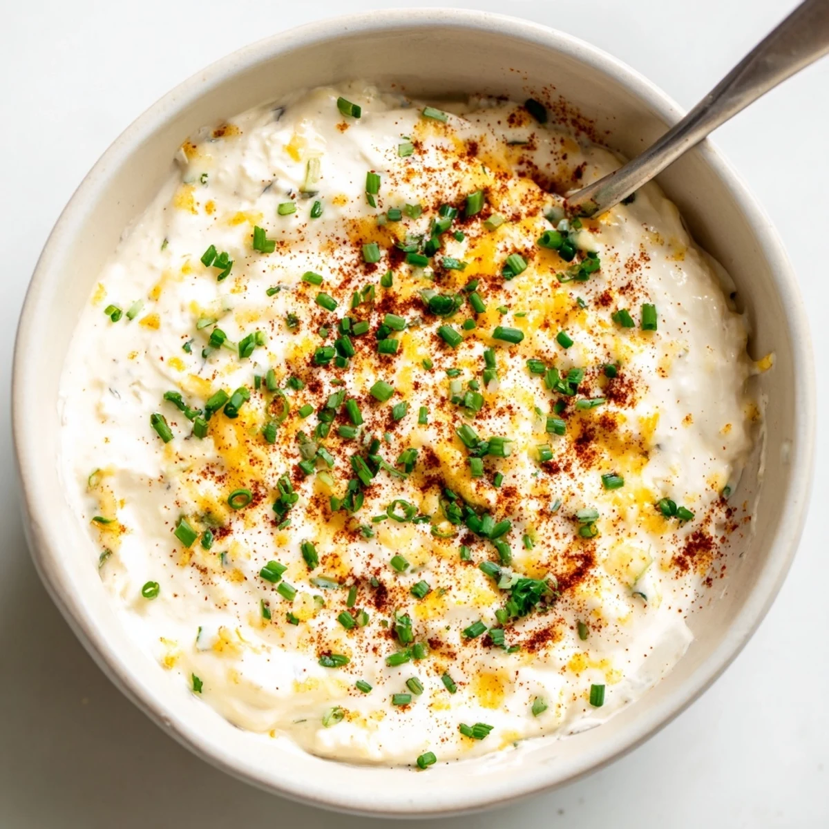 Creamy Snack Cheese Dip with melted cheddar and mozzarella, surrounded by carrot sticks, celery, and pretzels for dipping.