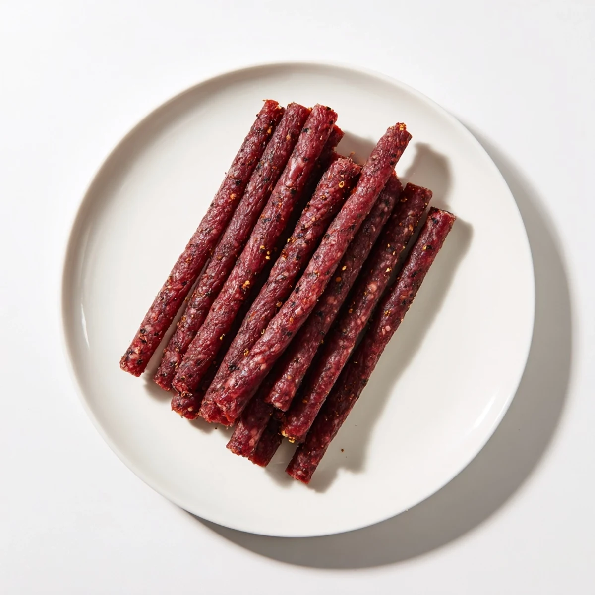 Handheld Beef Snack Stick Jerky in a jar, perfect for a protein-packed lunchbox snack.