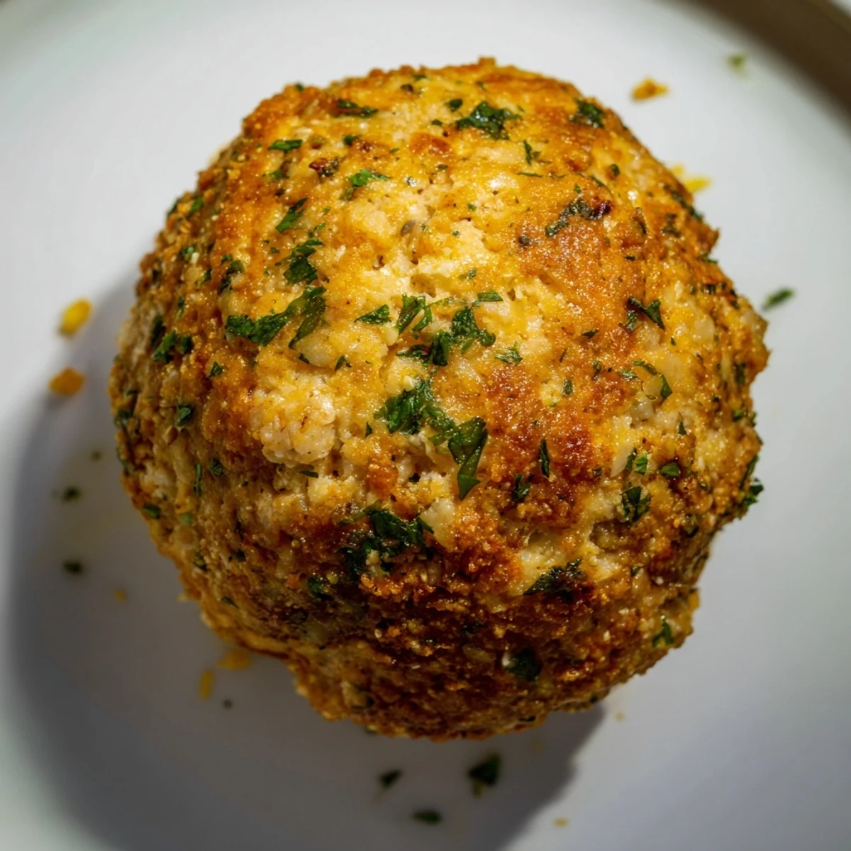 Goldbraune Tailgate Sausage and Cheese Balls, frisch aus dem Ofen gebacken.